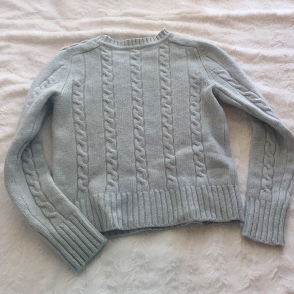 J Crew Thick light blue cable knit sweater - Picture 4 of 4